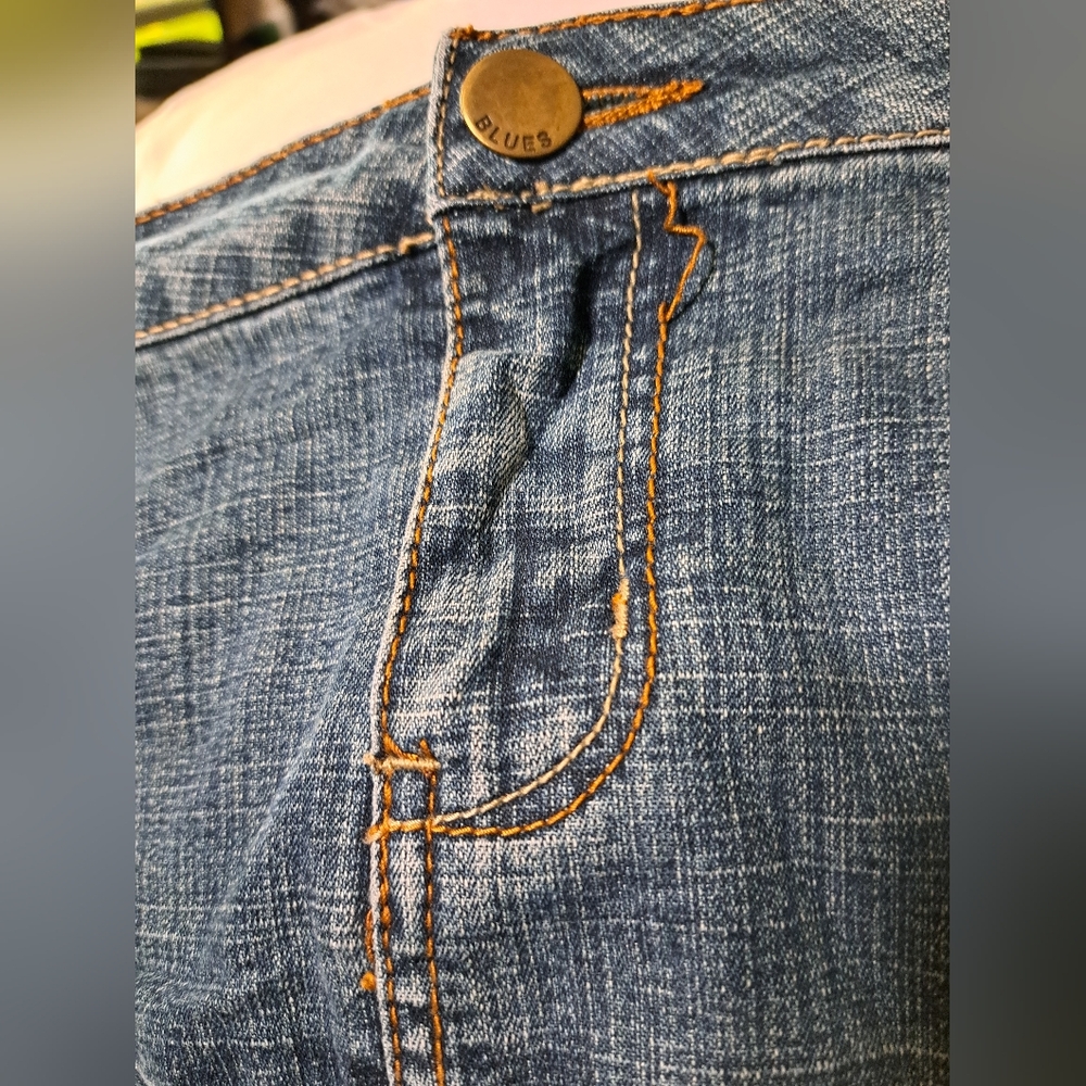 BACCINI Denim Skirt Jeans Skirt Maxi Flare Size 14 - Picture 12 of 15